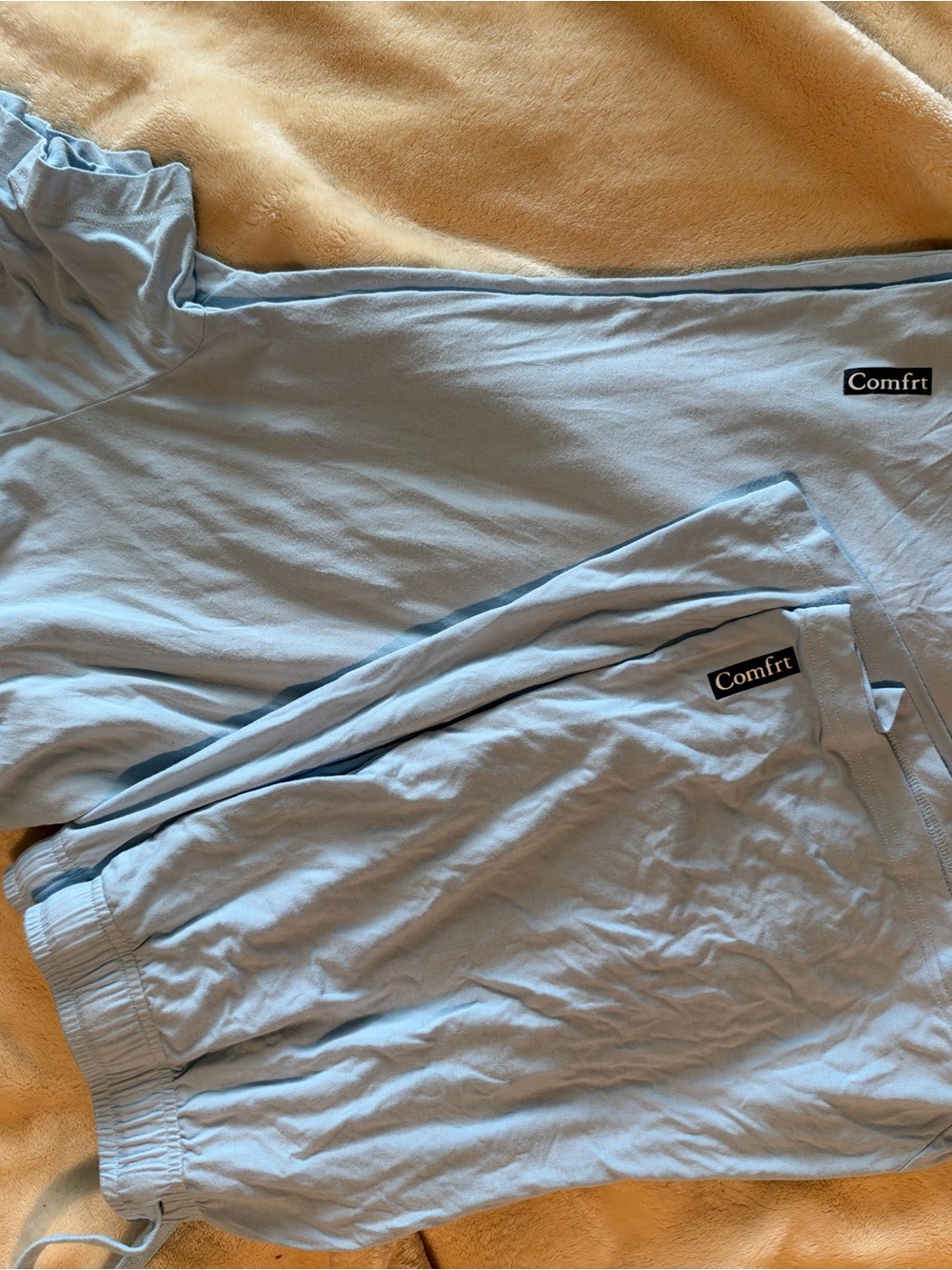 Comfrt Light Blue Women’s Pajama Set — Soft Lounge Top & Pants